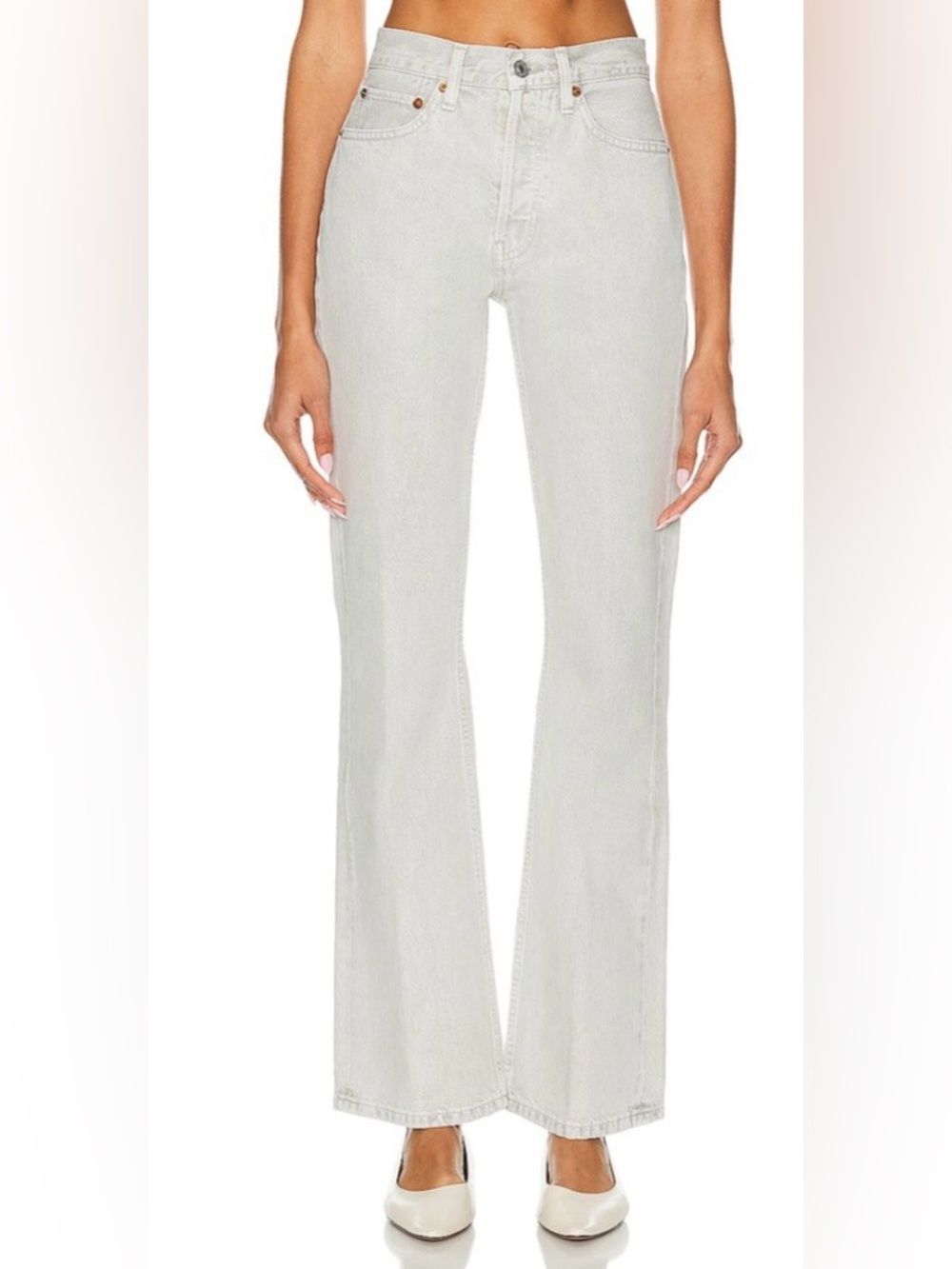 RE/DONE Originals 70s Bootcut High Rise Jeans Coated Quartz 31 184-03W70BTCT